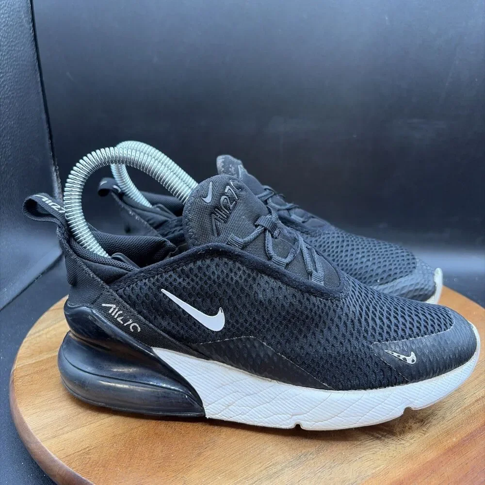 Nike Air Max 270 (PS) Youth Size 2.5Y Shoes Black White Sneakers AO2372-001